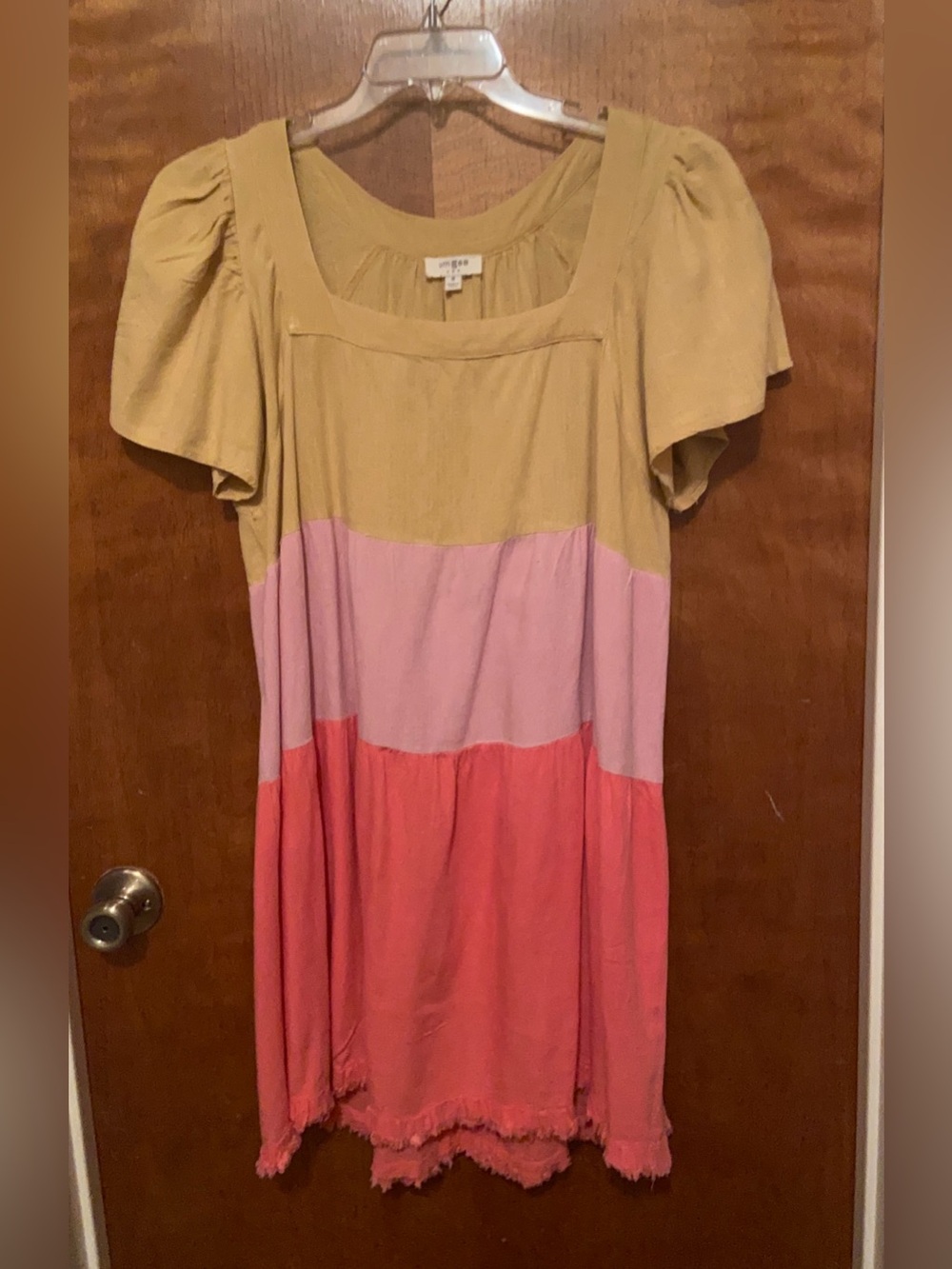 Umgee Linen Blend Tiered Dress